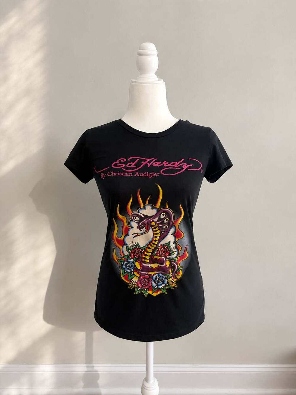 Vintage Ed Hardy Snake Graphic Baby Tee by Christian Audigier